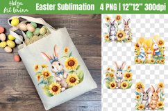 Watercolor Bunny Easter Sublimation Product Image 1