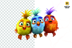 Watercolor colorful cute birds clipart Product Image 1