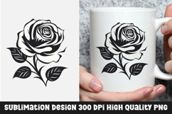 Rose black outline clipart Product Image 1