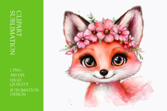 Cute fox with flower on head clipart Product Image 1