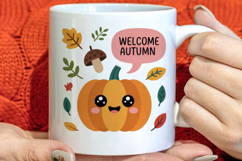 Cute Autumn Season Welcome Clipart PNG Product Image 1