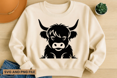 Highland Cow SVG Design for T-Shirts and Mugs Product Image 1