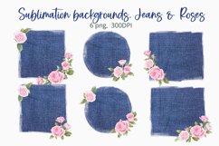 Sublimation background bundle with roses. Jeans background Product Image 1