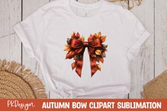 Autumn bow watercolor clipart sublimation Product Image 1
