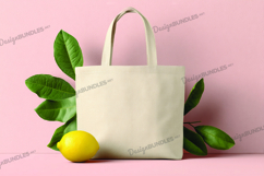 White tote bag on abstract background Product Image 1