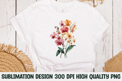 Vintage Pink and Cream Floral Bouquet Clipart Sublimation Product Image 1
