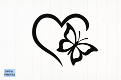 Minimalist Heart and Butterfly SVG Design Product Image 1