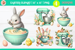 Easter Vintage Kitchen Clipart, Cute Easter Bunny Clipart Product Image 1