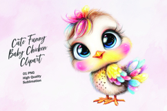 Cute Funny Baby Chicken Clipart Sublimation PNG Product Image 1