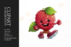 Cute Strawberry cartoon character clipart sublimation png Product Image 1