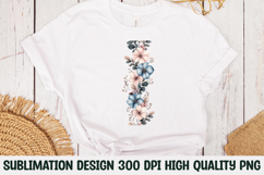 Pastel Flower Cascade Vertical Design Clipart Sublimation Product Image 1