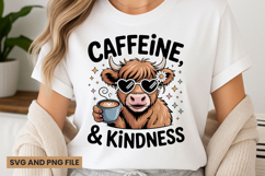Highland cow with coffee quote t-shirt sublimation svg Product Image 1