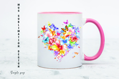 Watercolor floral heart mug sublimation design Product Image 1