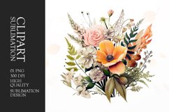 Watercolor boho floral flower clipart Product Image 1