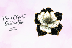 Dramatic Black and Gold Bloom Clipart Sublimation PNG Product Image 1