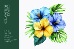 Tropical Flower Watercolor Clipart Sublimation PNG Product Image 1