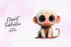 Wide-Eyed Monkey Cartoon Clipart Product Image 1
