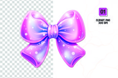 Valentines Day bow clipart, glitter bow clipart sublimation Product Image 1