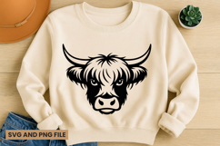Highland Cow SVG Design for T-Shirts and Mugs Product Image 1
