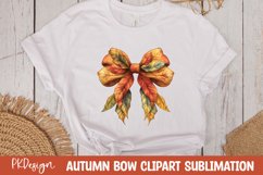 Autumn bow watercolor clipart sublimation Product Image 1