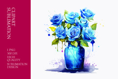 Watercolor flower vase clipart sublimation Product Image 1