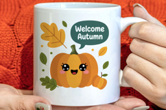 Cute Autumn Season Welcome Clipart PNG Product Image 1