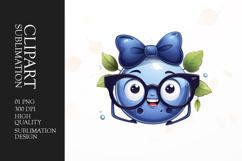 Cute Blueberry cartoon clipart sublimation png Product Image 1