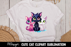 Cute watercolor cat t-shirt sublimation Product Image 1