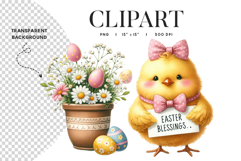 Easter Blessings Chick Clipart PNG Product Image 1