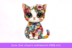 Cute cat watercolor clipart sublimation Product Image 1