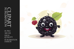 Cute Blueberry cartoon character clipart sublimation png Product Image 1
