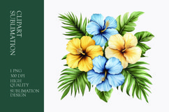 Tropical Flower Watercolor Clipart Sublimation PNG Product Image 1