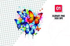 Colorful butterfly watercolor clipart sublimation Product Image 1