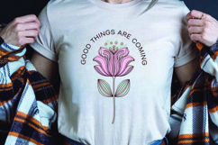 Positive saying quote with flower t-shirt sublimation png Product Image 1
