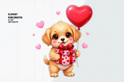Puppy With Gift &amp; Heart Balloon Product Image 1
