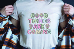 Positive saying quote with flower t-shirt sublimation png Product Image 1