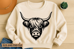 Highland Cow SVG Design for T-Shirts and Mugs Product Image 1