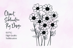 vibrant Daisy Flower Clipart Sublimation Design Product Image 1