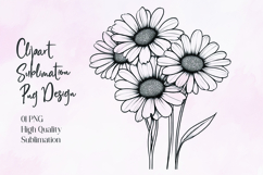 Butterfly on sunflower black outline clipart PNG Product Image 1