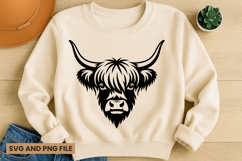 Highland Cow SVG Design for T-Shirts and Mugs Product Image 1