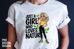 Just a Girl Who Loves nature T-shirt Sublimation Design Product Image 1