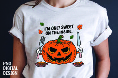 Fall Sarcastic Quote Pumpkin T-Shirt Sublimation Design Product Image 1
