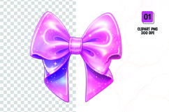 Valentines Day bow clipart, glitter bow clipart sublimation Product Image 1
