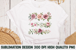 Dusty Pink and Mauve Rose Border Set Clipart Sublimation PNG Product Image 1