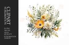 Watercolor boho floral flower clipart Product Image 1