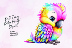 Cute Funny Baby Parrot Clipart Sublimation PNG Product Image 1