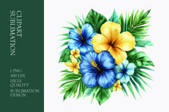 Tropical Flower Watercolor Clipart Sublimation PNG Product Image 1