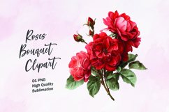Rose Bouquet Clipart Sublimation PNG Product Image 1