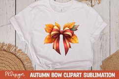 Autumn bow watercolor clipart sublimation Product Image 1
