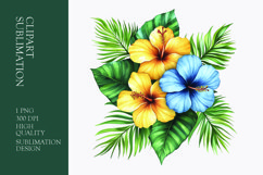 Tropical Flower Watercolor Clipart Sublimation PNG Product Image 1